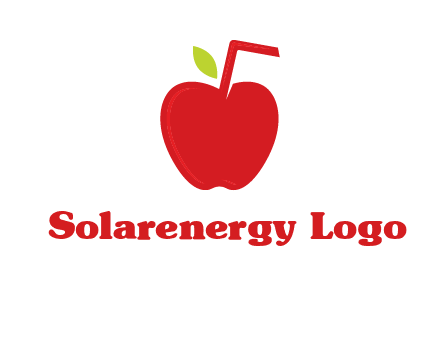 apple with straw beverage logo