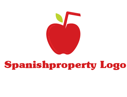 apple with straw beverage logo