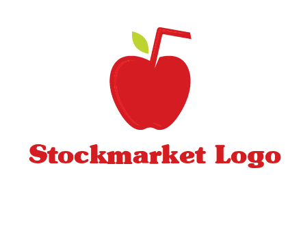 apple with straw beverage logo