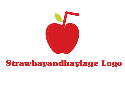 apple with straw beverage logo