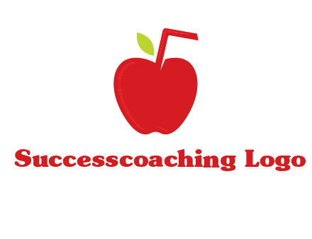 apple with straw beverage logo