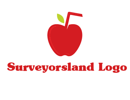 apple with straw beverage logo