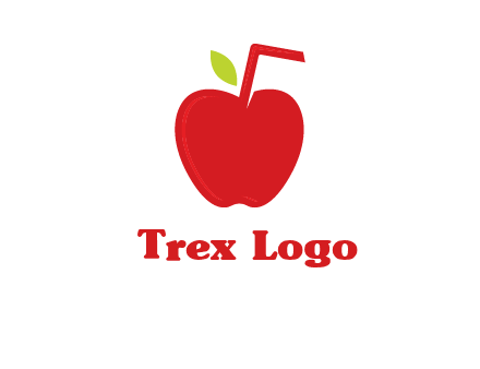 apple with straw beverage logo