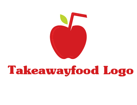 apple with straw beverage logo