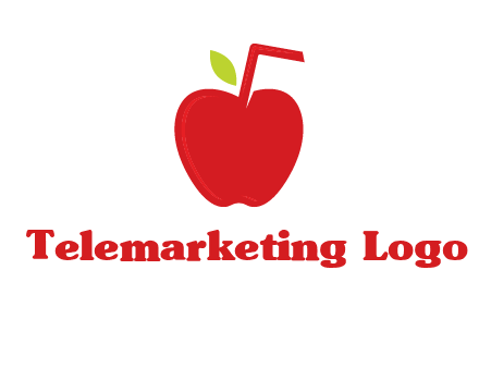 apple with straw beverage logo