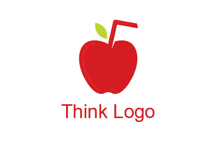 apple with straw beverage logo