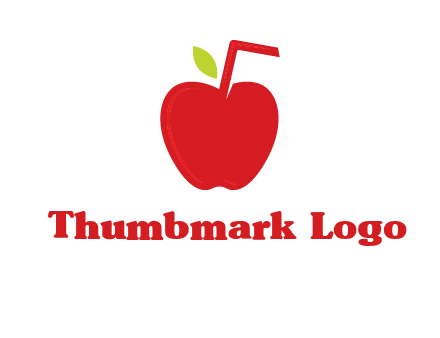 apple with straw beverage logo