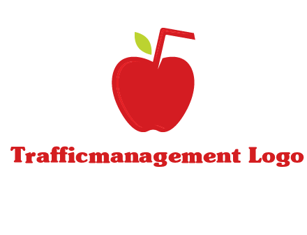 apple with straw beverage logo