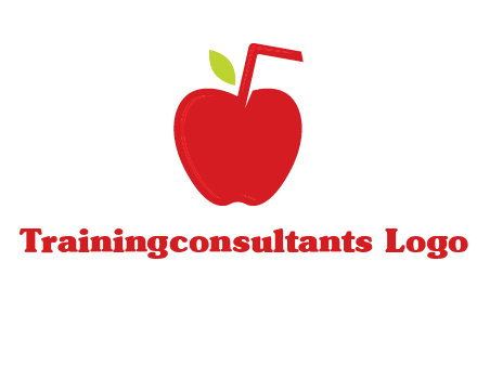 apple with straw beverage logo