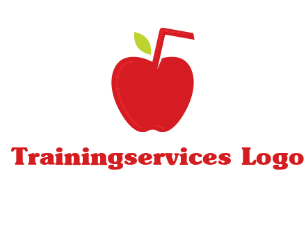 apple with straw beverage logo