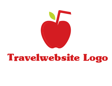 apple with straw beverage logo
