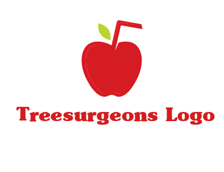 apple with straw beverage logo
