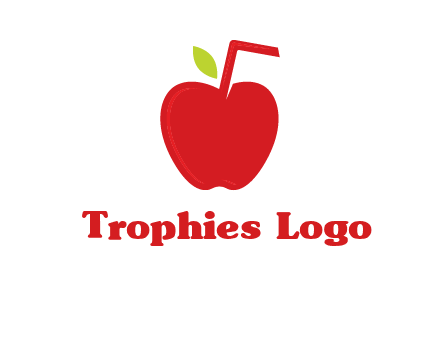 apple with straw beverage logo
