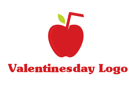 apple with straw beverage logo