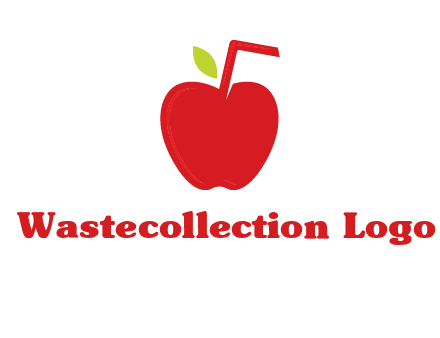 apple with straw beverage logo