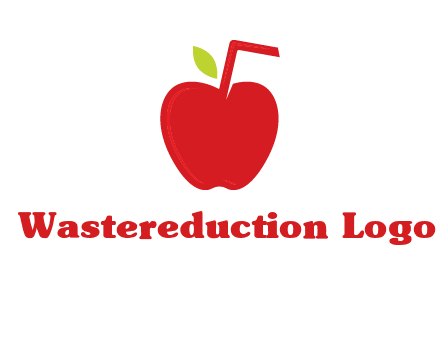 apple with straw beverage logo