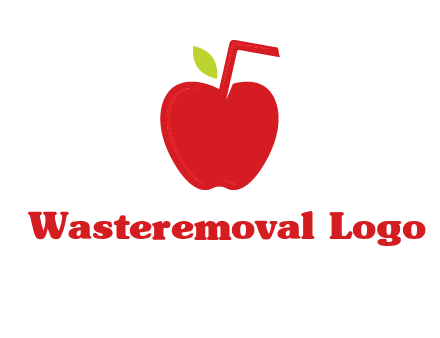 apple with straw beverage logo