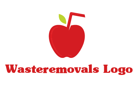 apple with straw beverage logo