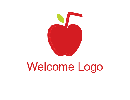 apple with straw beverage logo