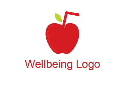 apple with straw beverage logo