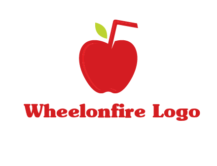 apple with straw beverage logo