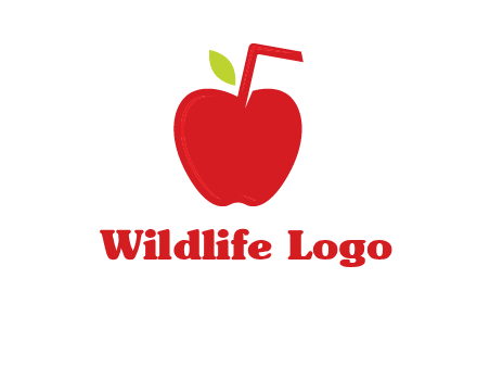 apple with straw beverage logo