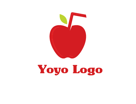 apple with straw beverage logo