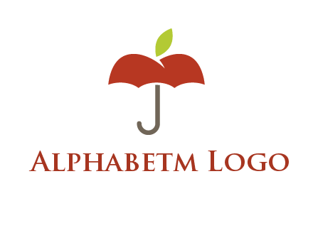 umbrella with an apple top logo