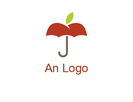 umbrella with an apple top logo