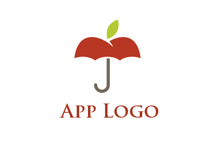 umbrella with an apple top logo