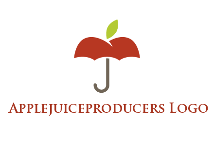 umbrella with an apple top logo