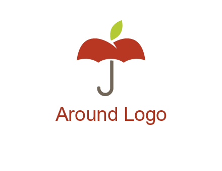 umbrella with an apple top logo