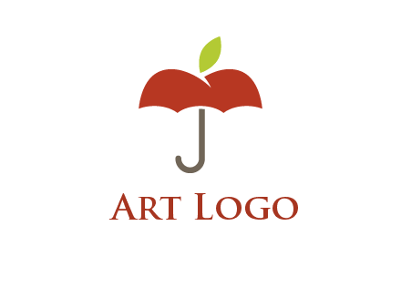 umbrella with an apple top logo
