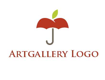 umbrella with an apple top logo