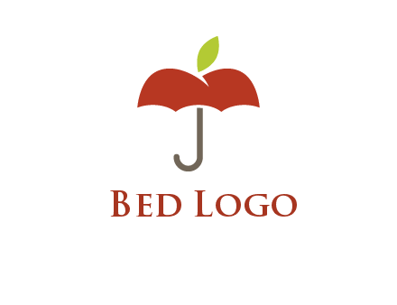 umbrella with an apple top logo