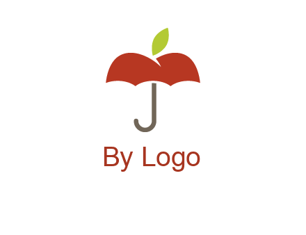 umbrella with an apple top logo
