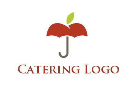 umbrella with an apple top logo
