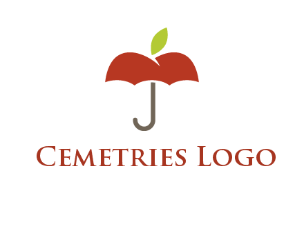 umbrella with an apple top logo