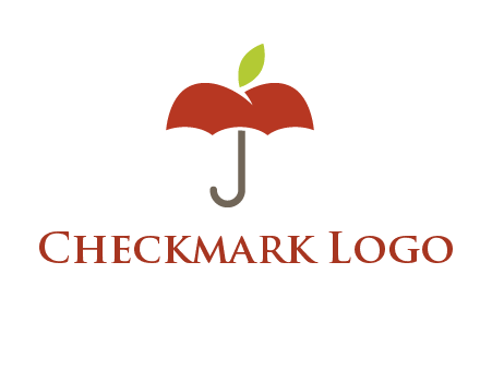 umbrella with an apple top logo