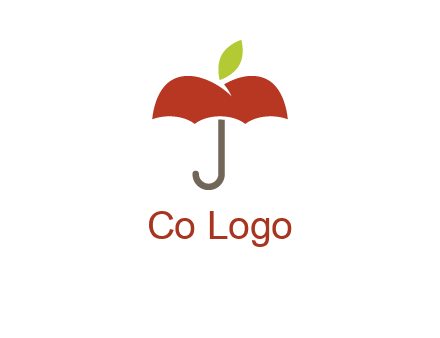 umbrella with an apple top logo