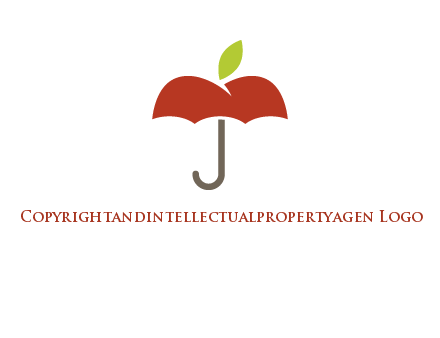 umbrella with an apple top logo