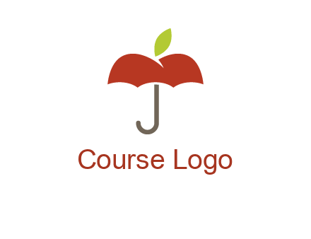 umbrella with an apple top logo