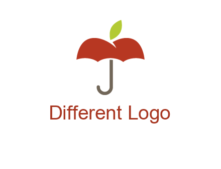 umbrella with an apple top logo
