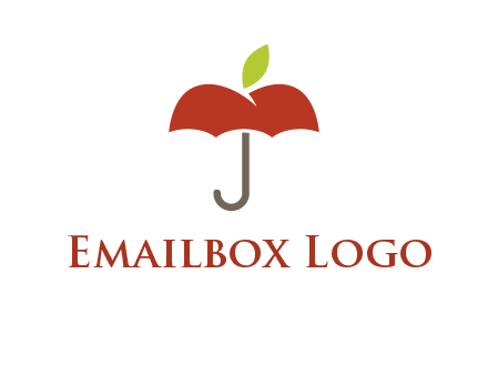 umbrella with an apple top logo