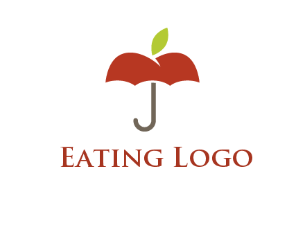 umbrella with an apple top logo