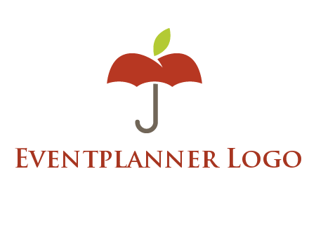 umbrella with an apple top logo