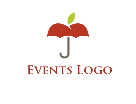 umbrella with an apple top logo