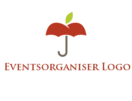 umbrella with an apple top logo
