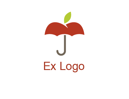 umbrella with an apple top logo