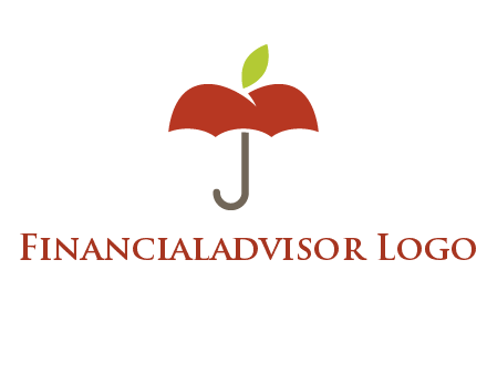 umbrella with an apple top logo